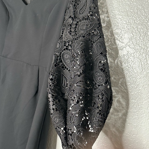 Alice & Trixie Black Dress with Lace Sleeves - Picture 6 of 13